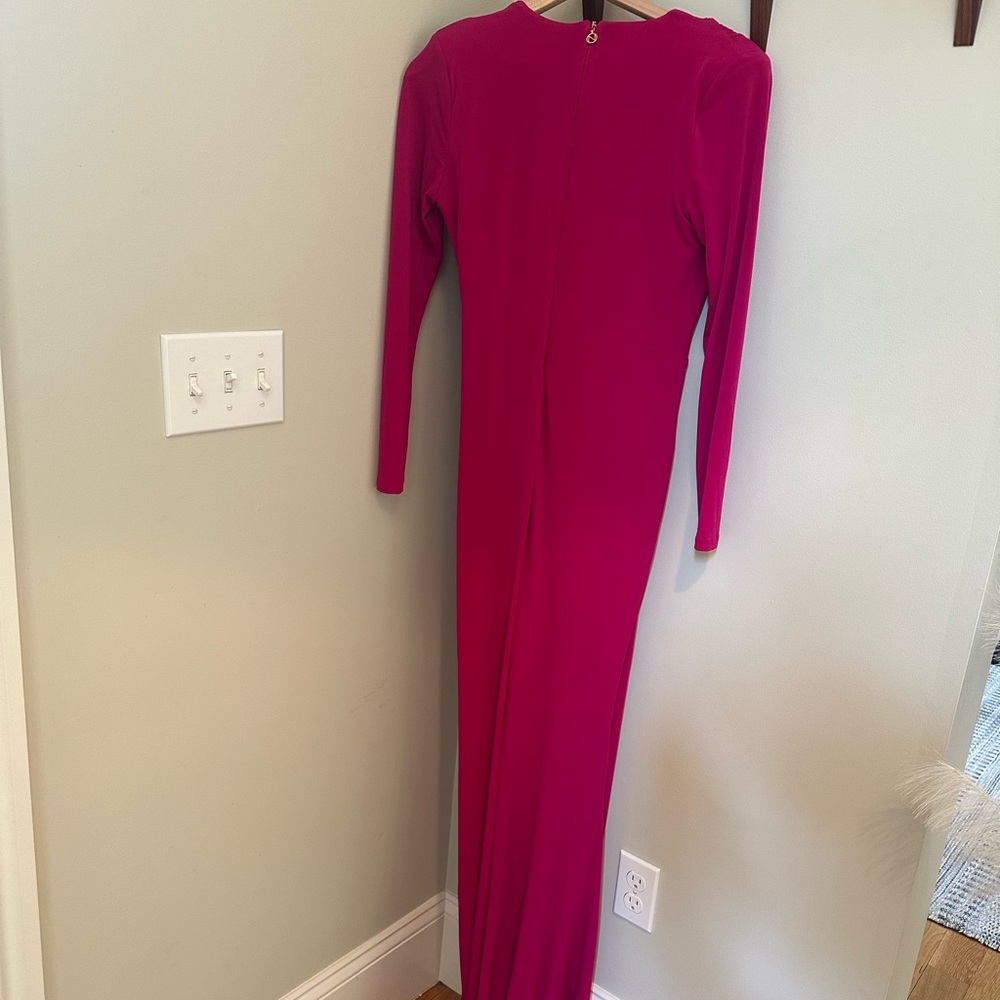 Nookie Pink Ruched Long Sleeve Gown - Picture 8 of 9